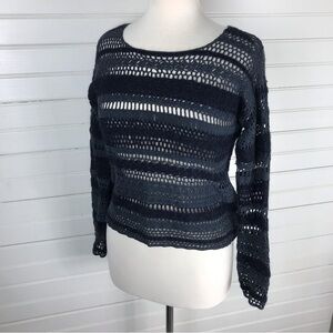 Peruvian Connection Pima Cotton and Baby Alpaca Crochet Blue's Cardigan